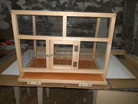 Taxta karkaslı metal torlu heyvan qəfəsi - Material: möhkəm şam ağacı — photo 2
