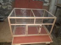 Taxta karkaslı metal torlu heyvan qəfəsi - Material: möhkəm şam ağacı — photo 4